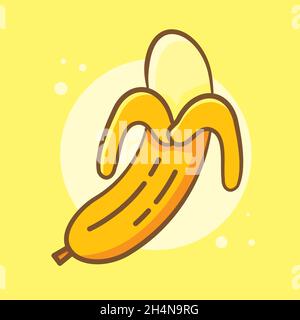 banana fruit isolated cartoon vector illustration in flat style Stock Vector