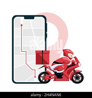 Design of santa claus making delivery on motorcycle Stock Vector