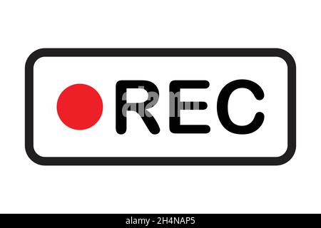 Framed recording sign icon vector currently recording symbol for graphic design, logo, website, social media, mobile app, UI illustration Stock Vector
