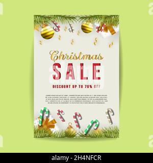 christmas sale poster design template vector Stock Vector