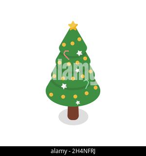 Isometric Christmas Tree. Vector illustration Stock Vector