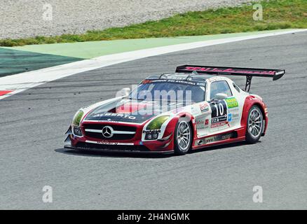 Mercedes SLS AMG-GT3 in the 24 hours of Barcelona de motosport-2015 in the circuit of Barcelona Catalonia, Spain Stock Photo