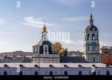 Moscow, Russia - October  14, 2021:    The Nikolsky temple in Moscow Stock Photo