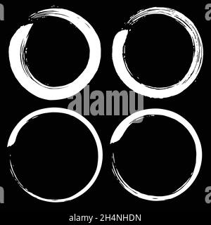 Set of Enso Zen Circle Brush Logo Vector Illustration Icons Collection Premium Pack Stock Vector
