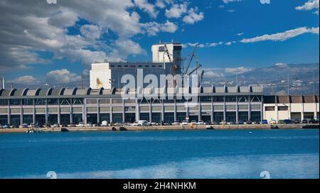 Volos, Greece. waterfront promenade of the coastal port city Volos in Thessaly on the Greek mainland, Greece Stock Photo