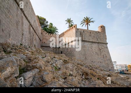 panoramic view of the Castle of Peniscola, Spain Stock Photo