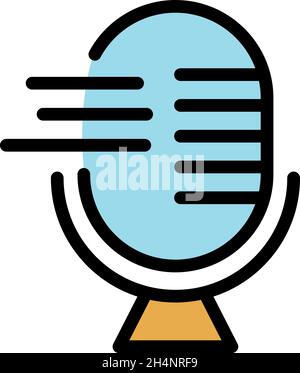 Podcast education icon. Outline podcast education vector icon color flat isolated Stock Vector