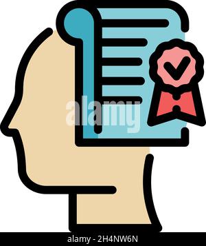 Outsource manage plan icon. Outline outsource manage plan vector icon color flat isolated Stock Vector