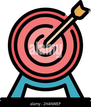 Outsource target icon. Outline outsource target vector icon color flat isolated Stock Vector