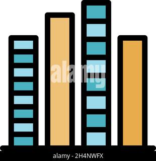 Podcast equalizer icon. Outline podcast equalizer vector icon color flat isolated Stock Vector