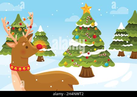 flat christmas background vector design illustration Stock Vector