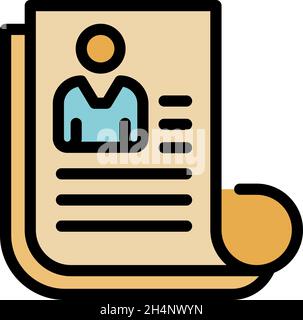 Outsource papers icon. Outline outsource papers vector icon color flat isolated Stock Vector