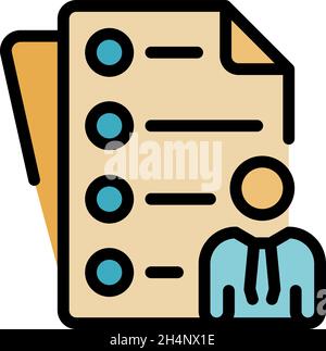 Outsource business papers icon. Outline outsource business papers vector icon color flat isolated Stock Vector
