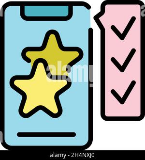 Bonus smartphone icon. Outline bonus smartphone vector icon color flat isolated Stock Vector