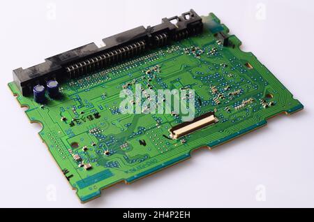 Collection of electronic components isolated in white Stock Photo
