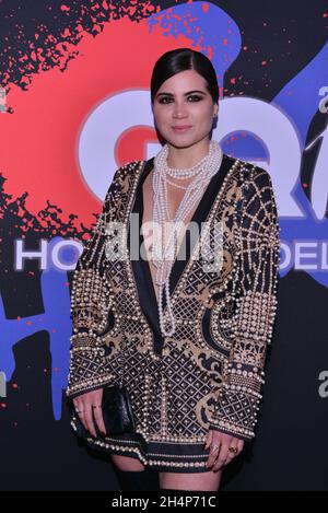 Mexico City, Mexico. 03rd Nov, 2021. Cinthia Aparicio poses for photos during the blue carpet of GQ Men of the Year Awards 15th Edition at Alto San Angel. On November 3, 2021 in Mexico City, Mexico. (Photo by Carlos Tischler/ Eyepix Group) Credit: Eyepix Group/Alamy Live News Stock Photo