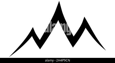 Triple mountain ridge icon, mountain ski tourism logo stock illustration Stock Vector