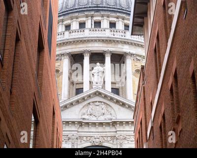 St Paul's Anglican Cathedral, dating from the late 17th century, was designed in the English Baroque style by Sir Christopher Wren. Its great dome is Stock Photo