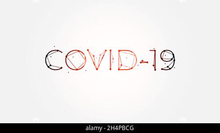 Covid-19 creative banner, background or template in geometric style. Coronavirus science poster Stock Vector