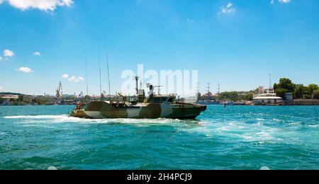 Russian Baltic Fleet receives new patrol boat. Crimea Stock Photo