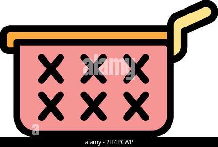 Net deep fryer icon. Outline net deep fryer vector icon color flat isolated Stock Vector