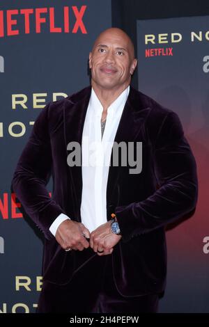 November 3, 2021, Los Angeles, CA, USA: LOS ANGELES - NOV 3:  Dwayne Johnson at the Red Notice World Premiere at LA Live on November 3, 2021 in Los Angeles, CA (Credit Image: © Kay Blake/ZUMA Press Wire) Stock Photo