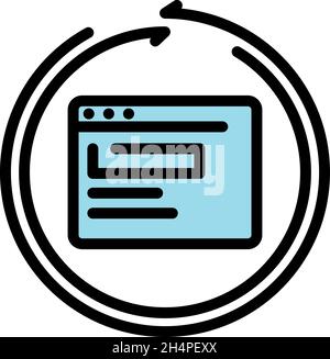 Loading browser icon. Outline loading browser vector icon color flat isolated Stock Vector