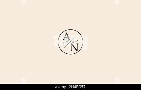 LETTERS AN LOGO DESIGN WITH NEGATIVE SPACE EFFECT FOR ILLUSTRATION USE Stock Vector