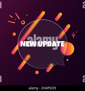 New update. Speech bubble banner with New update text. Glassmorphism style. For business, marketing and advertising. Vector on isolated background. EP Stock Vector