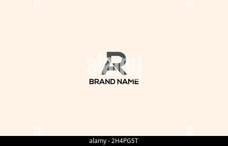 LETTERS AR LOGO DESIGN WITH NEGATIVE SPACE EFFECT FOR ILLUSTRATION USE Stock Vector