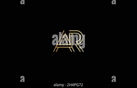 LETTERS AR LOGO DESIGN WITH NEGATIVE SPACE EFFECT FOR ILLUSTRATION USE Stock Vector