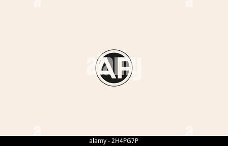 LETTERS AF LOGO DESIGN WITH NEGATIVE SPACE EFFECT FOR ILLUSTRATION USE Stock Vector