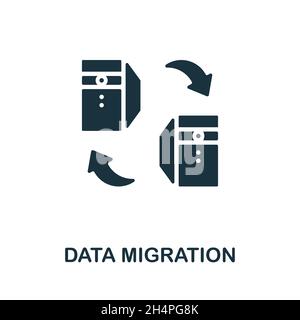 Data Migration icon. Monochrome sign from technology collection. Creative Data Migration icon illustration for web design, infographics and more Stock Vector