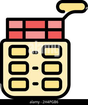 Kitchen deep fryer icon. Outline kitchen deep fryer vector icon color flat isolated Stock Vector