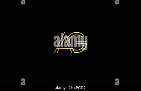 LETTERS AG LOGO DESIGN WITH NEGATIVE SPACE EFFECT FOR ILLUSTRATION USE Stock Vector