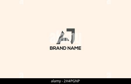 LETTERS AJ LOGO DESIGN WITH NEGATIVE SPACE EFFECT FOR ILLUSTRATION USE Stock Vector