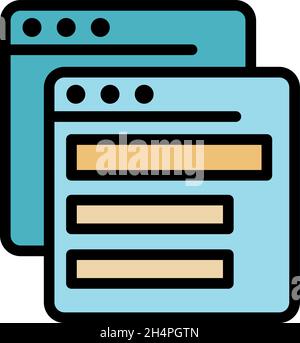 Web pages icon. Outline web pages vector icon color flat isolated Stock Vector