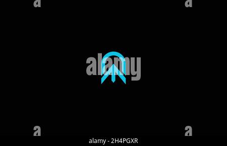 LETTERS AM LOGO DESIGN WITH NEGATIVE SPACE EFFECT FOR ILLUSTRATION USE Stock Vector