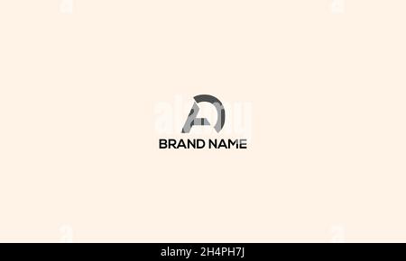 LETTERS AO LOGO DESIGN WITH NEGATIVE SPACE EFFECT FOR ILLUSTRATION USE Stock Vector