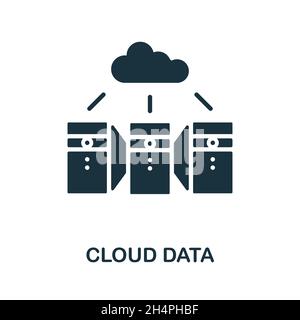 Cloud Data icon. Monochrome sign from technology collection. Creative Cloud Data icon illustration for web design, infographics and more Stock Vector