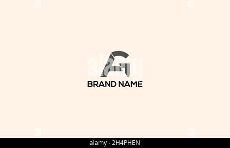 LETTERS AG LOGO DESIGN WITH NEGATIVE SPACE EFFECT FOR ILLUSTRATION USE Stock Vector