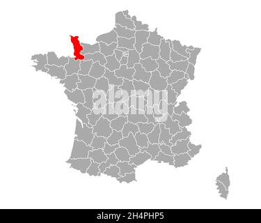 La Manche France Map Map Of Manche In France Stock Photo - Alamy