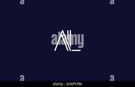 LETTERS AL LOGO DESIGN WITH NEGATIVE SPACE EFFECT FOR ILLUSTRATION USE Stock Vector