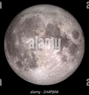 THE MOON, EARTH - 22 December 2015 - Not since 1977 has a full moon dawned in the skies on Christmas. But this year, a bright full moon will be an add Stock Photo