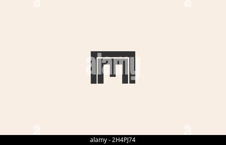 LETTERS AM LOGO DESIGN WITH NEGATIVE SPACE EFFECT FOR ILLUSTRATION USE Stock Vector
