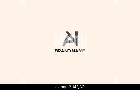LETTERS AN LOGO DESIGN WITH NEGATIVE SPACE EFFECT FOR ILLUSTRATION USE Stock Vector