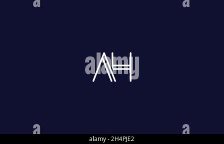 LETTERS AH LOGO DESIGN WITH NEGATIVE SPACE EFFECT FOR ILLUSTRATION USE Stock Vector