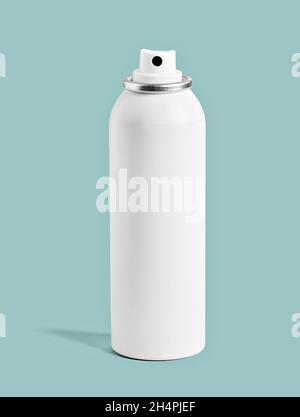 hair spray aerosol bottle lean container product care packaging cosmetic blank beauty design deodorant Stock Photo