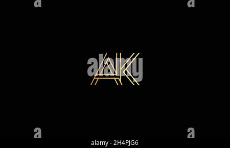 LETTERS AK LOGO DESIGN WITH NEGATIVE SPACE EFFECT FOR ILLUSTRATION USE Stock Vector