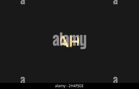 LETTERS AH LOGO DESIGN WITH NEGATIVE SPACE EFFECT FOR ILLUSTRATION USE Stock Vector